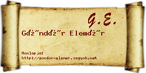 Göndör Elemér névjegykártya