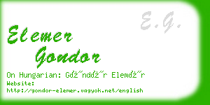 elemer gondor business card